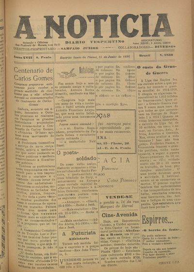 Capa de um dos jornais.