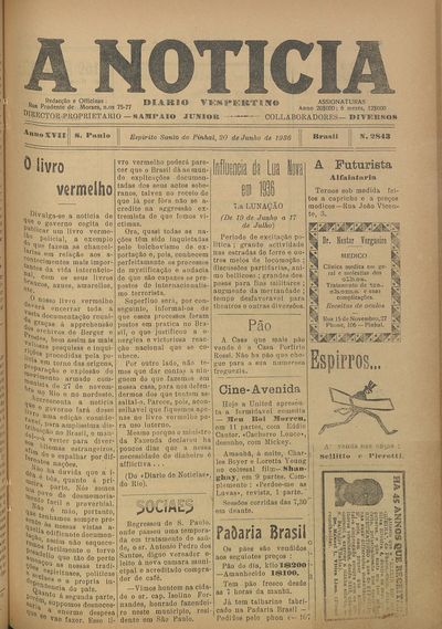 Capa de um dos jornais.