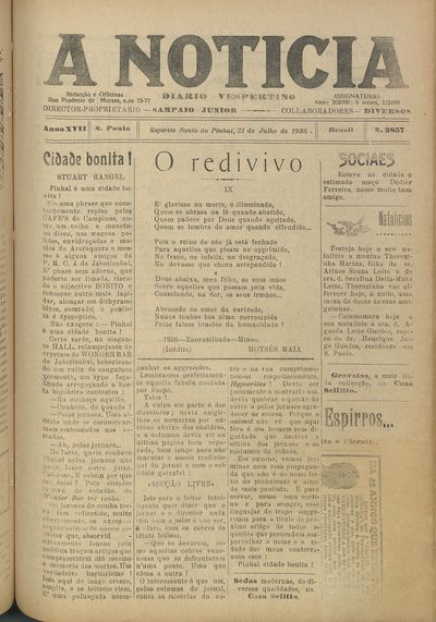 Capa de um dos jornais.