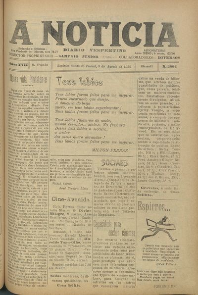 Capa de um dos jornais.