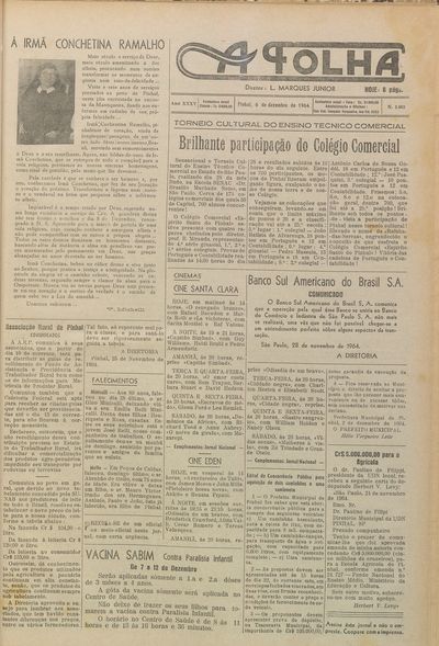 Capa de um dos jornais.