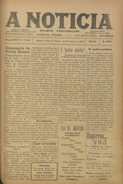 Capa de um dos jornais.