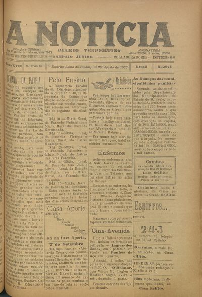 Capa de um dos jornais.