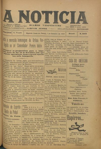 Capa de um dos jornais.