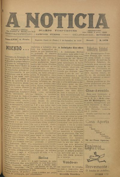 Capa de um dos jornais.