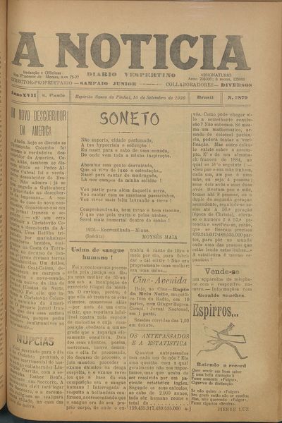 Capa de um dos jornais.