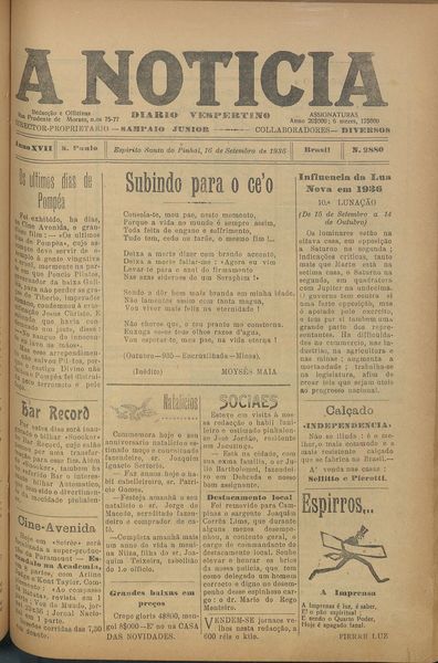 Capa de um dos jornais.