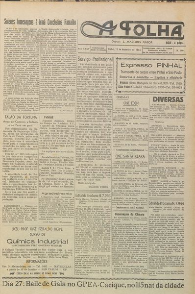 Capa de um dos jornais.