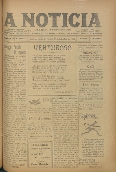 Capa de um dos jornais.