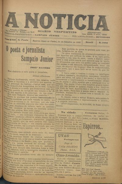 Capa de um dos jornais.