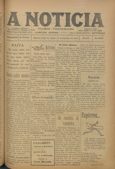 Capa de um dos jornais.