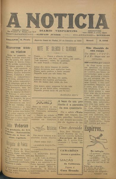 Capa de um dos jornais.