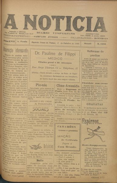 Capa de um dos jornais.