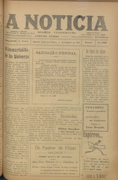 Capa de um dos jornais.