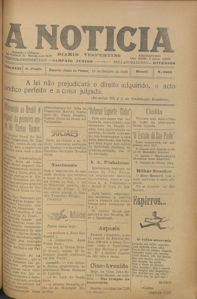 Capa de um dos jornais.