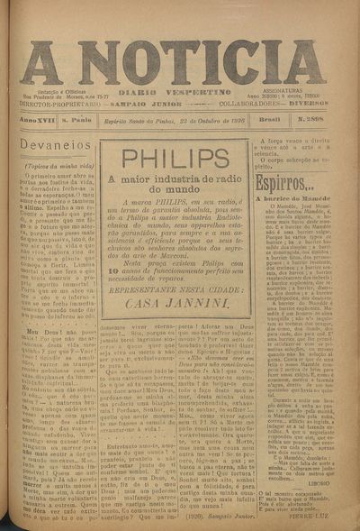 Capa de um dos jornais.
