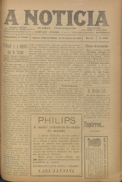 Capa de um dos jornais.