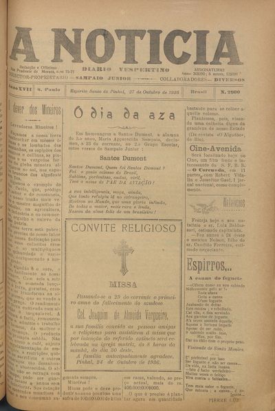 Capa de um dos jornais.