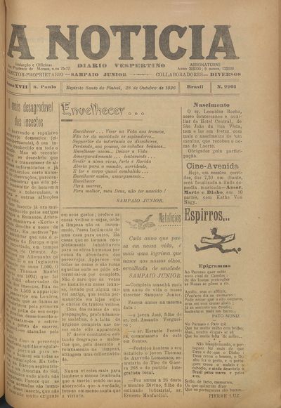 Capa de um dos jornais.