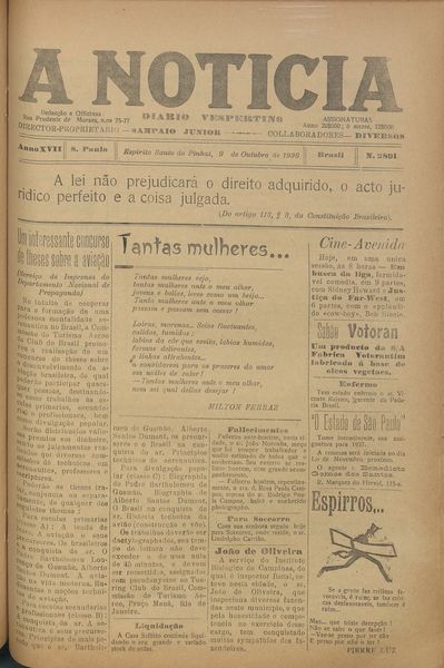 Capa de um dos jornais.