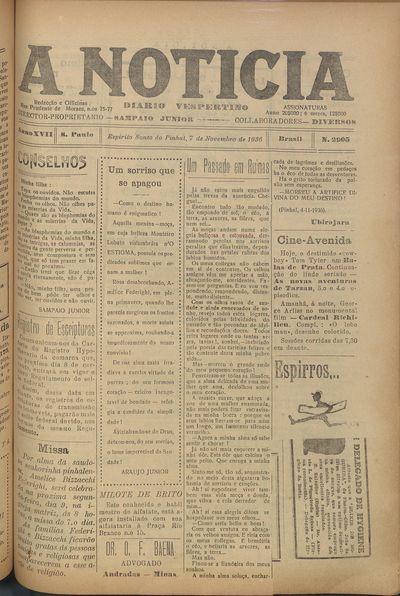 Capa de um dos jornais.