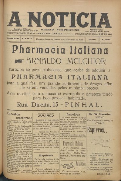 Capa de um dos jornais.
