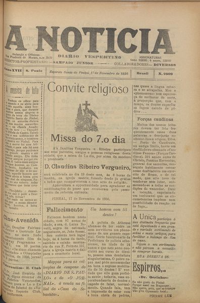 Capa de um dos jornais.