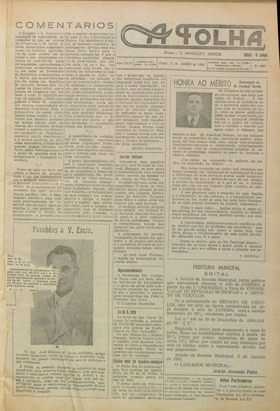 Capa de um dos jornais.
