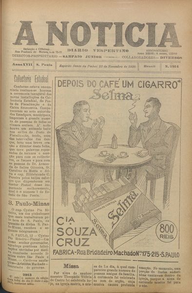 Capa de um dos jornais.