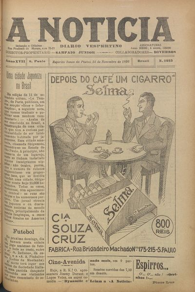 Capa de um dos jornais.