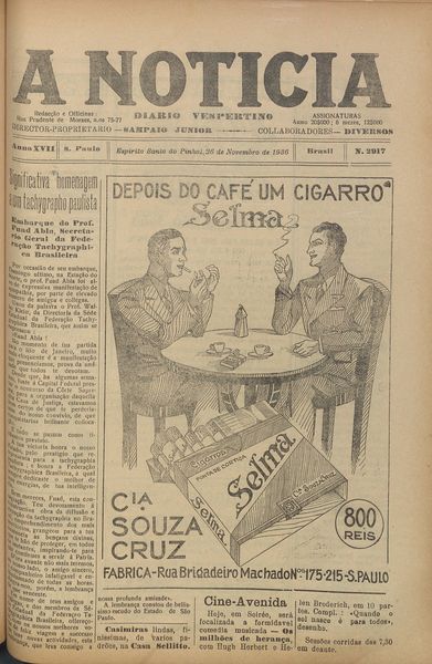 Capa de um dos jornais.