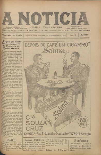 Capa de um dos jornais.