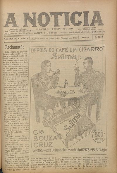 Capa de um dos jornais.