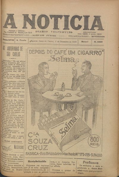 Capa de um dos jornais.