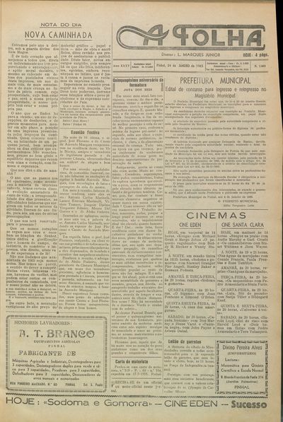 Capa de um dos jornais.