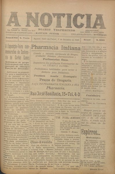 Capa de um dos jornais.
