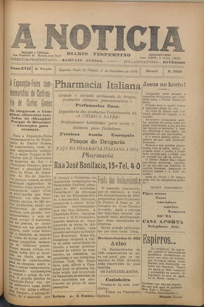 Capa de um dos jornais.