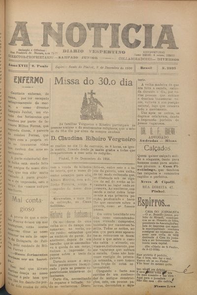 Capa de um dos jornais.