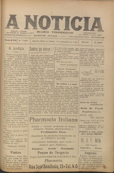 Capa de um dos jornais.