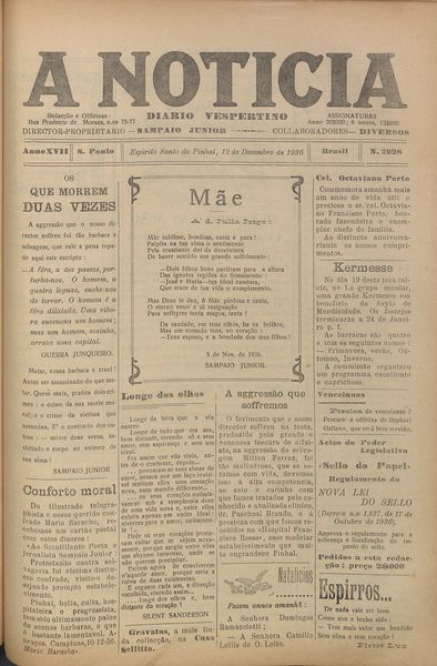 Capa de um dos jornais.