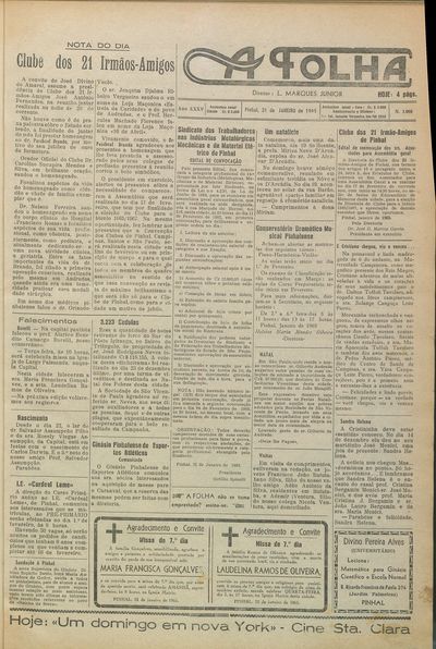 Capa de um dos jornais.