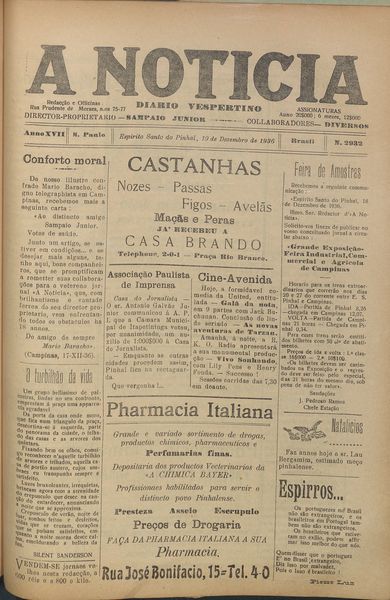 Capa de um dos jornais.