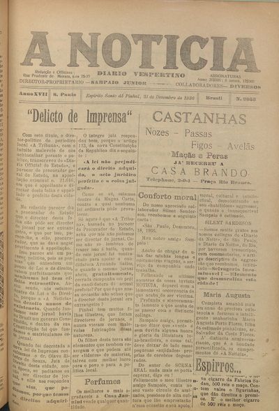 Capa de um dos jornais.