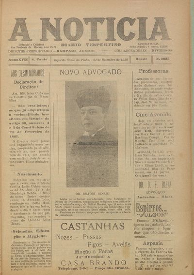 Capa de um dos jornais.