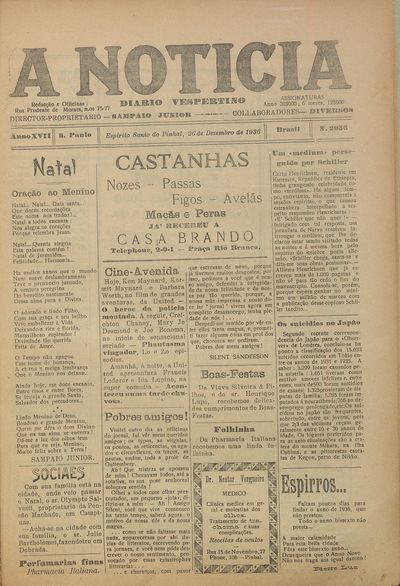 Capa de um dos jornais.