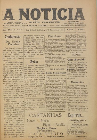 Capa de um dos jornais.