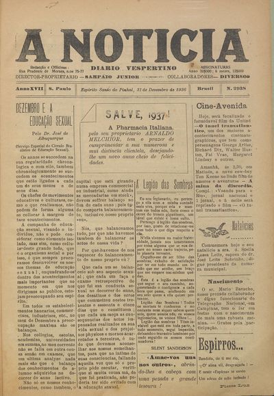 Capa de um dos jornais.