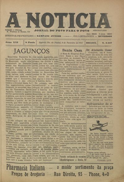 Capa de um dos jornais.