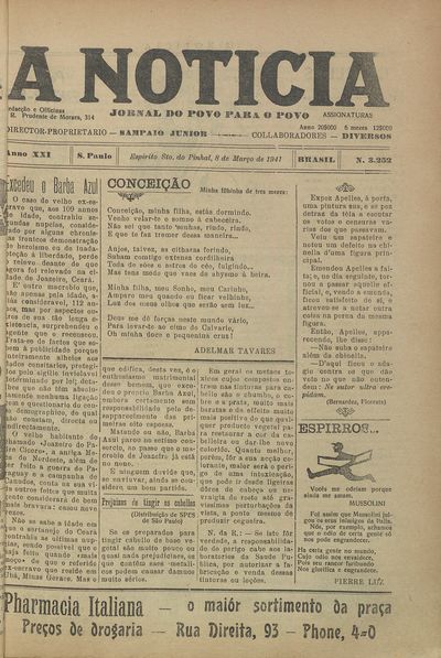 Capa de um dos jornais.