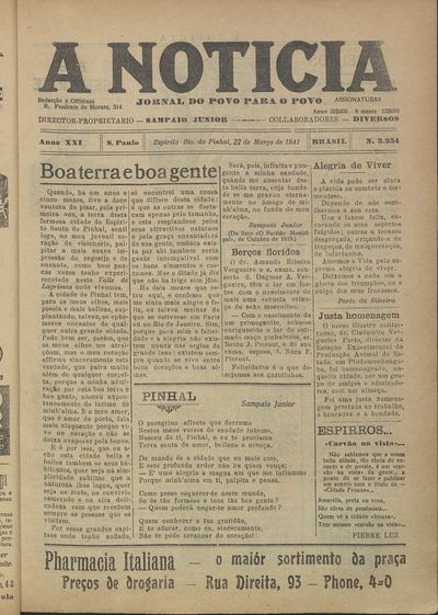 Capa de um dos jornais.